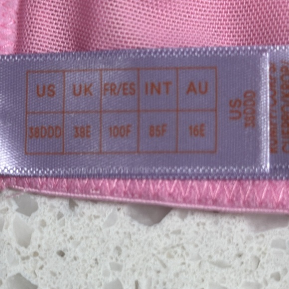 Savage x Fenty NEW Pink Back to the Boudoir Balconette Bra Swiss dot SZ 38DDD - Picture 4 of 5